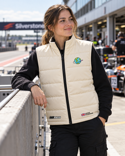 Girls Across The Grid Cream Team Gilet