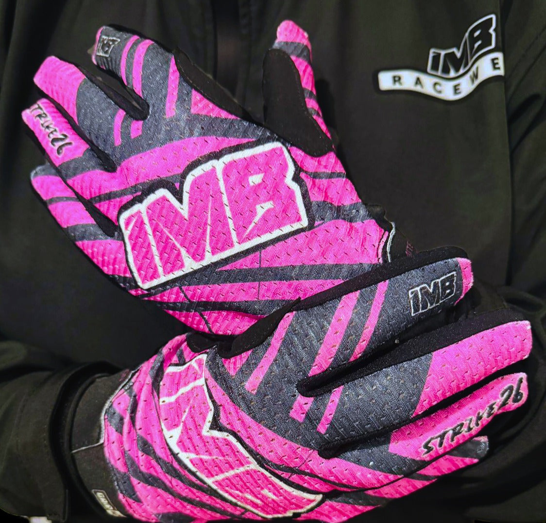 The STRIKE PINK 2026 SSG-2 Short Sim Racing Gloves